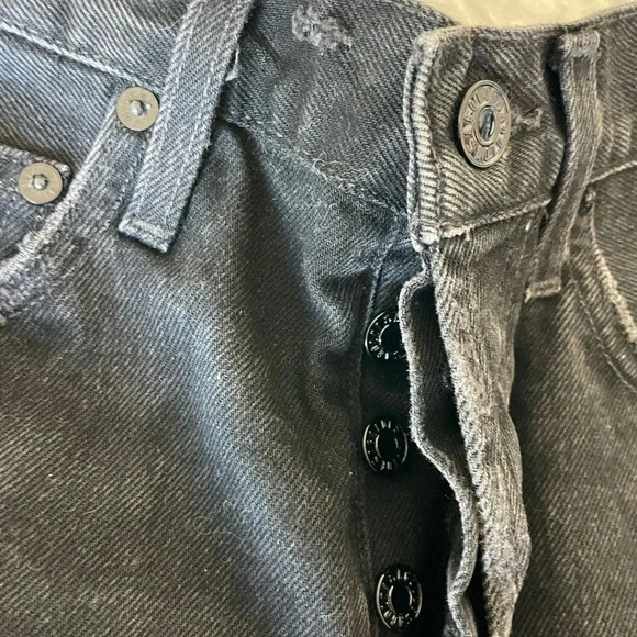 Agolde Dee ultra high rise denim in faded black - Picture 7 of 11